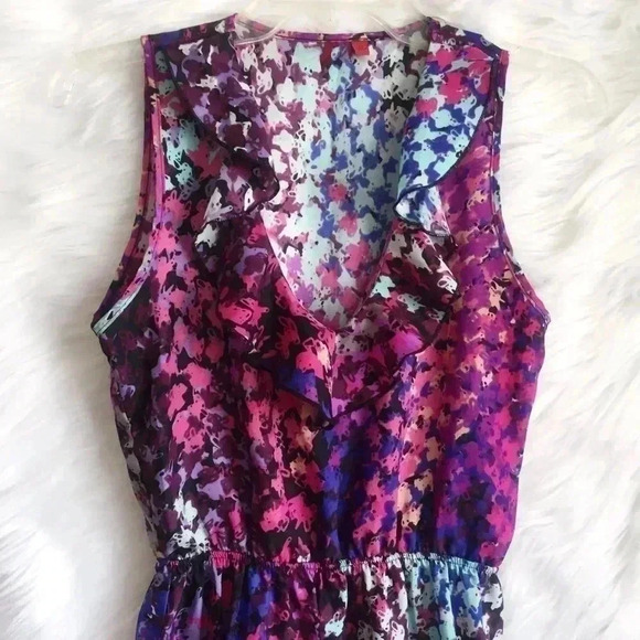 5/48 Multi Colored Ruffle Sleeveless Dress - Picture 2 of 5